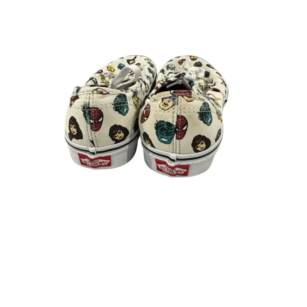Vans x Marvel Authentic Canvas Sneakers White Comic Print Women’s